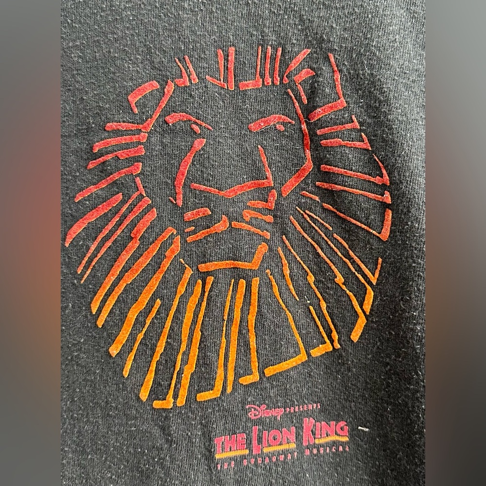 Disney Vintage Lion King Black & Orange Short Sleeve Raised Graphic T